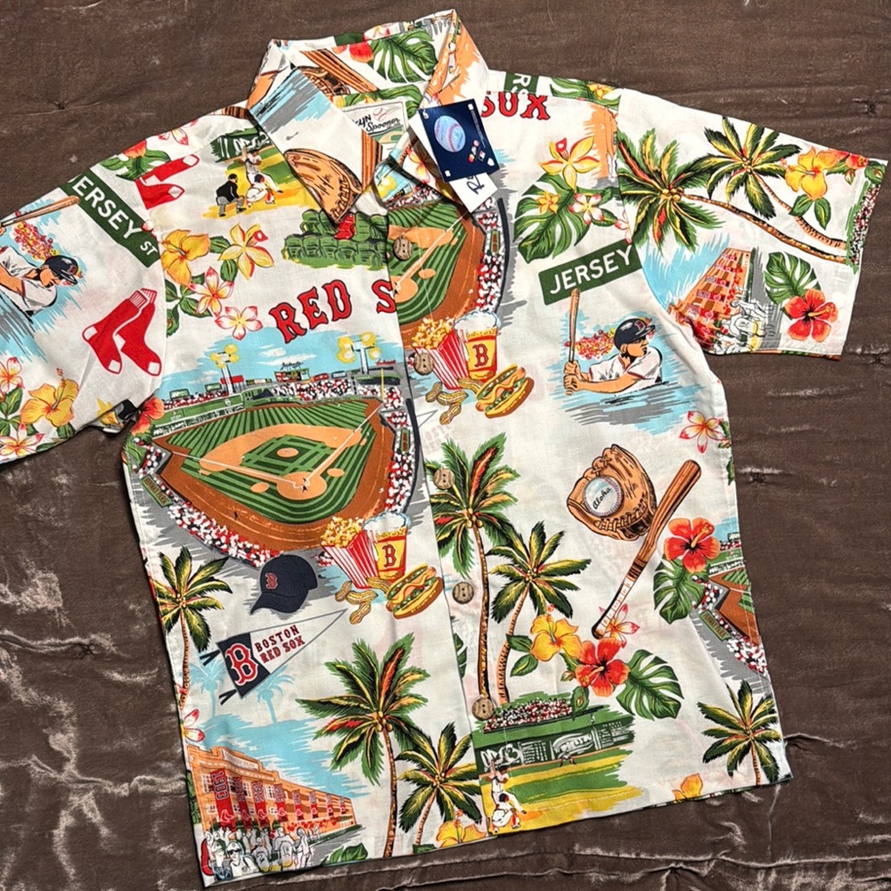 Reyn Spooner Tropical Baseball Print Shirt